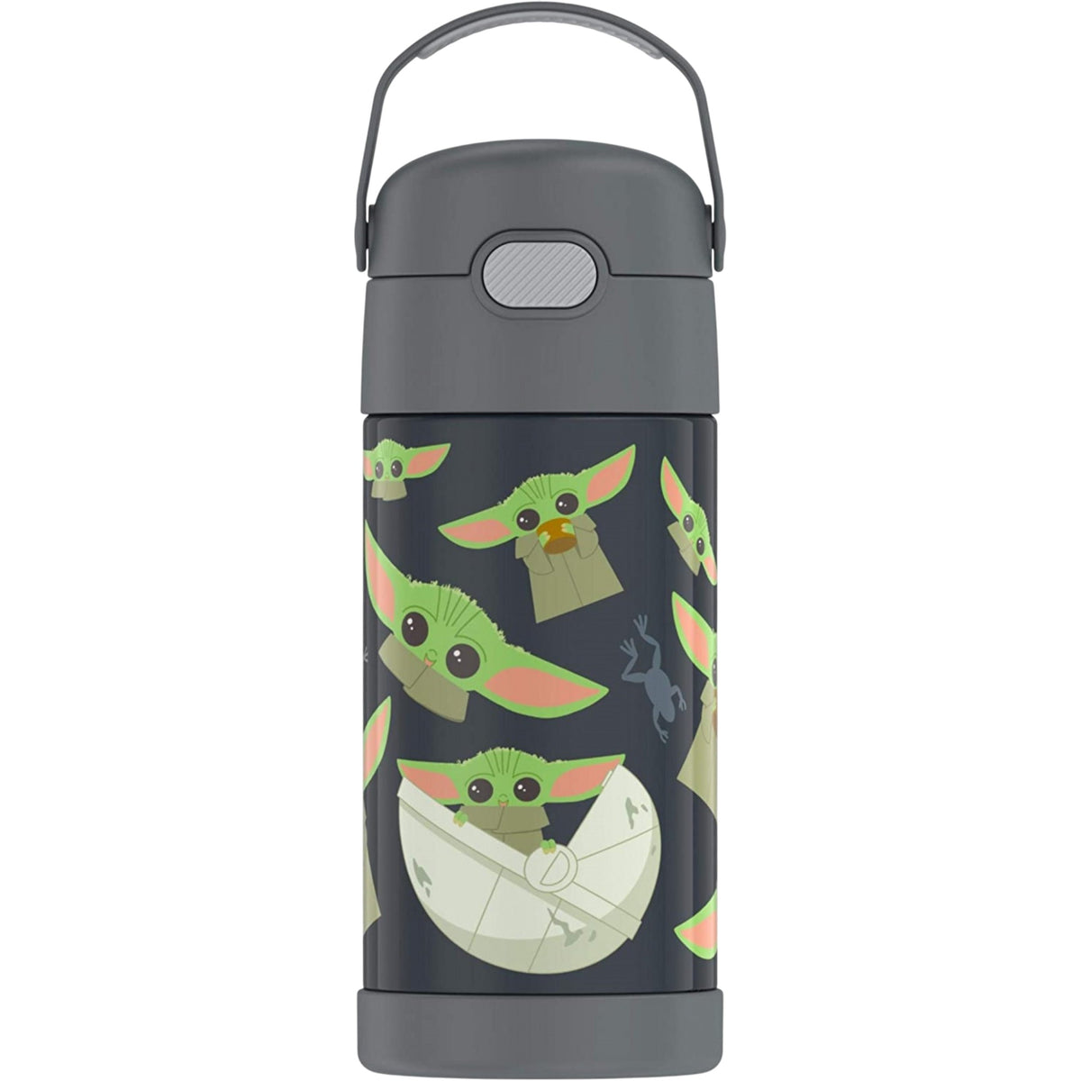 Garrafa Térmica Funtainer Thermos - 355ml com estampas divertidas, ideal para manter bebidas geladas por até 12 horas.
