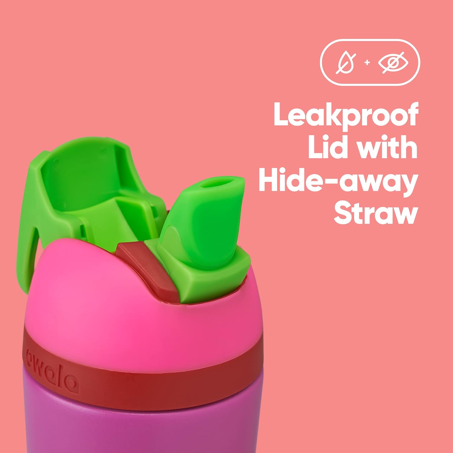 Garrafa Owala Flip Infantil Stainless Steel Termica | 14oz | 410ml leakproof lid with hide-away straw design