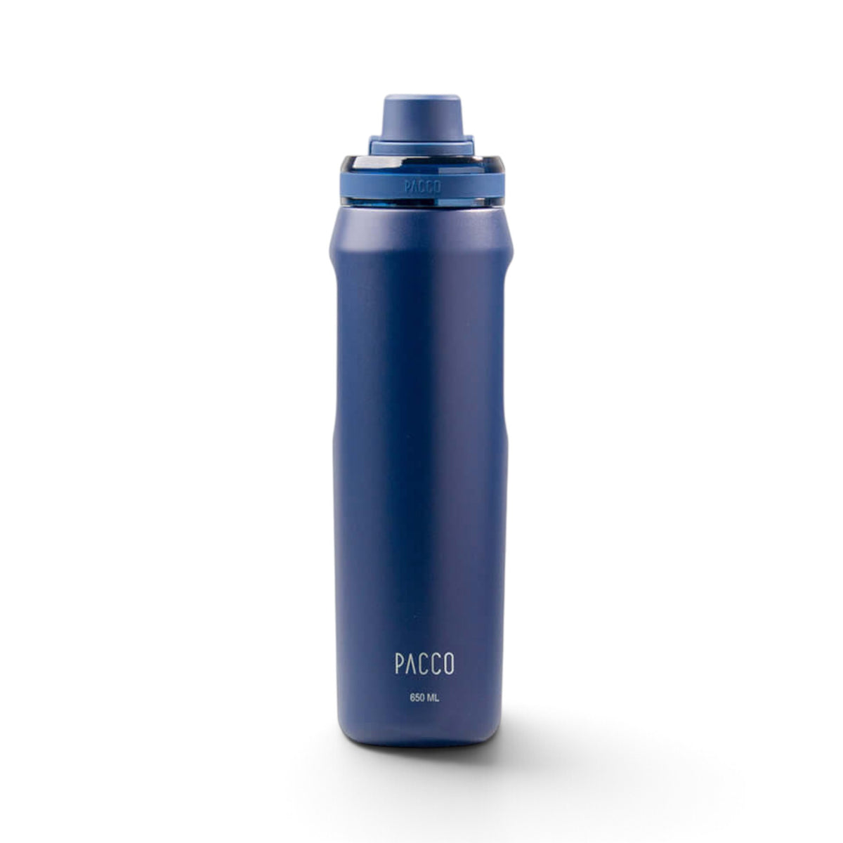 Garrafa Térmica PACCO Vyta 650ml em aço inox cirúrgico, mantém bebidas quentes por 12h e frias por 24h, design elegante.