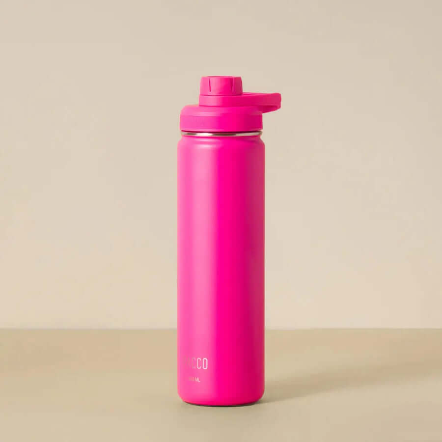 Garrafa Térmica PACCO Hydrav2 650ml rosa com design moderno e tampo prático, ideal para manter bebidas frias ou quentes por horas.