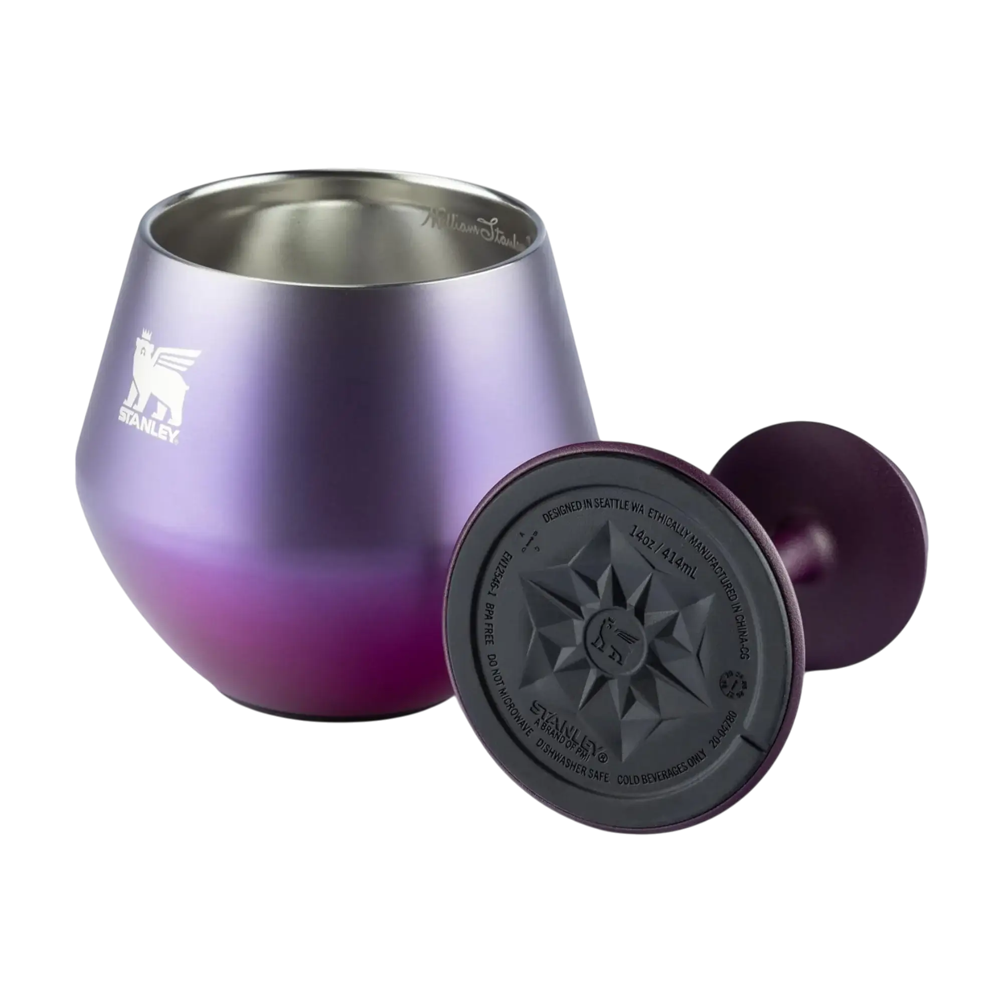 Taça Térmica Cocktail Glass Stanley 414ml elegante e funcional, ideal para drinques, com isolamento para manter gelo por 10 horas.