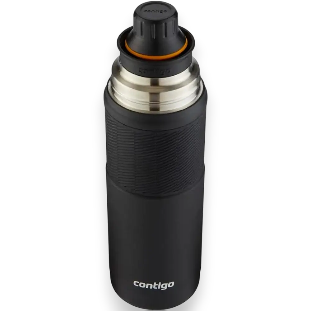 Garrafa Termica Inox 739 ml Preto Contigo com isolamento THERMALOCK™ e tampa 3SIXTY™ para bebidas quentes e frias.