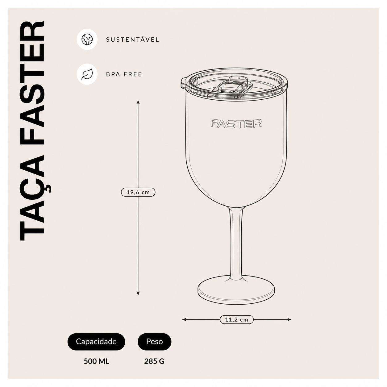 Taça Térmica para drinks Faster - 500ml