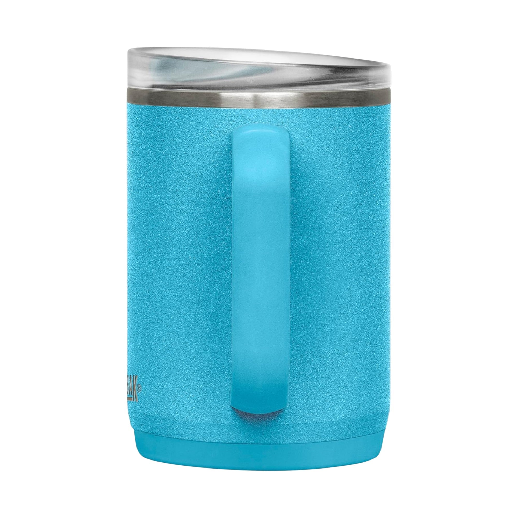 Caneca Térmica Thrive Camelbak 470ml azul com tampa à prova de vazamentos e alça ergonômica, ideal para manter temperaturas por mais tempo.