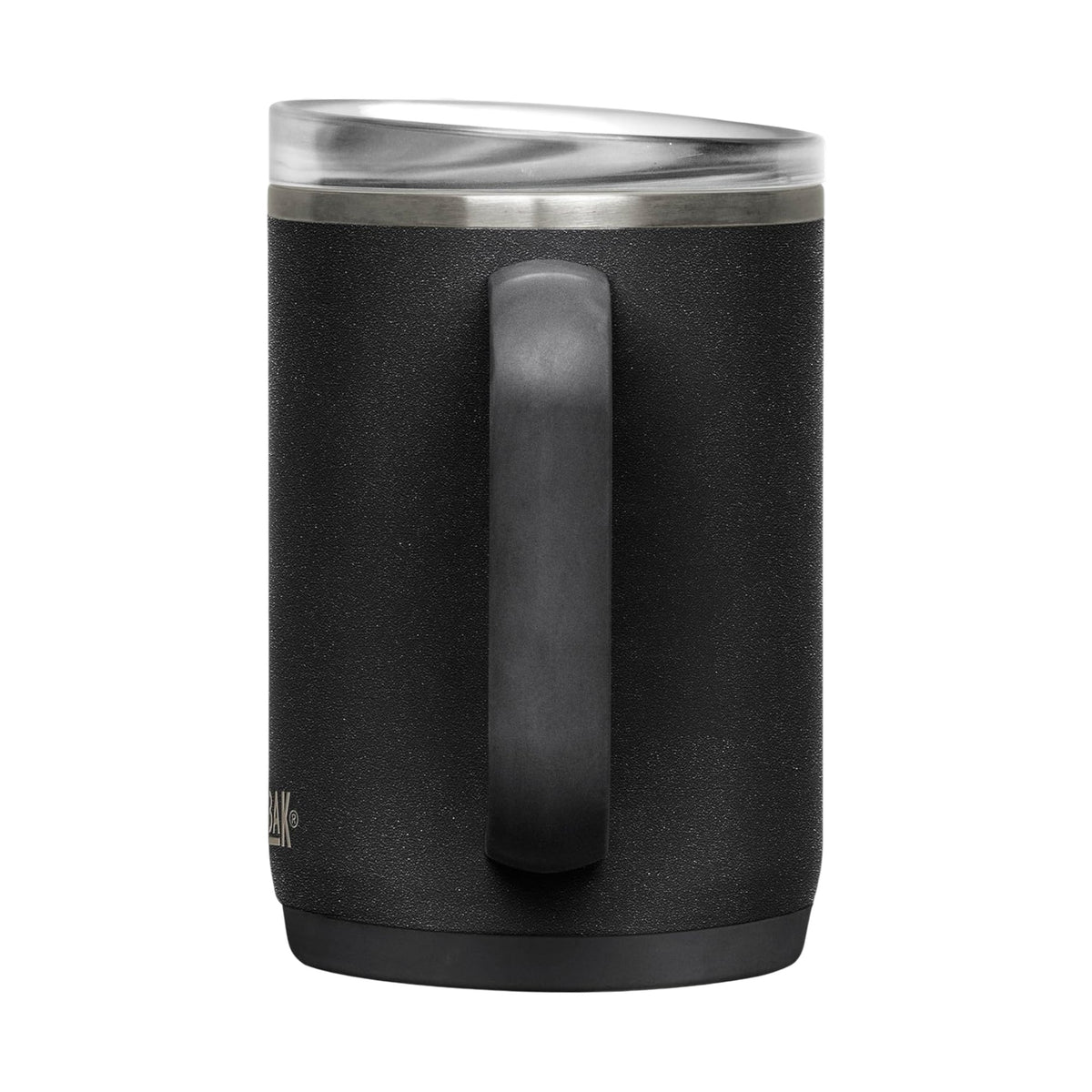 Caneca Térmica Thrive Camelbak 470ml preta com isolamento a vácuo e design ergonômico, ideal para bebidas quentes e frias.