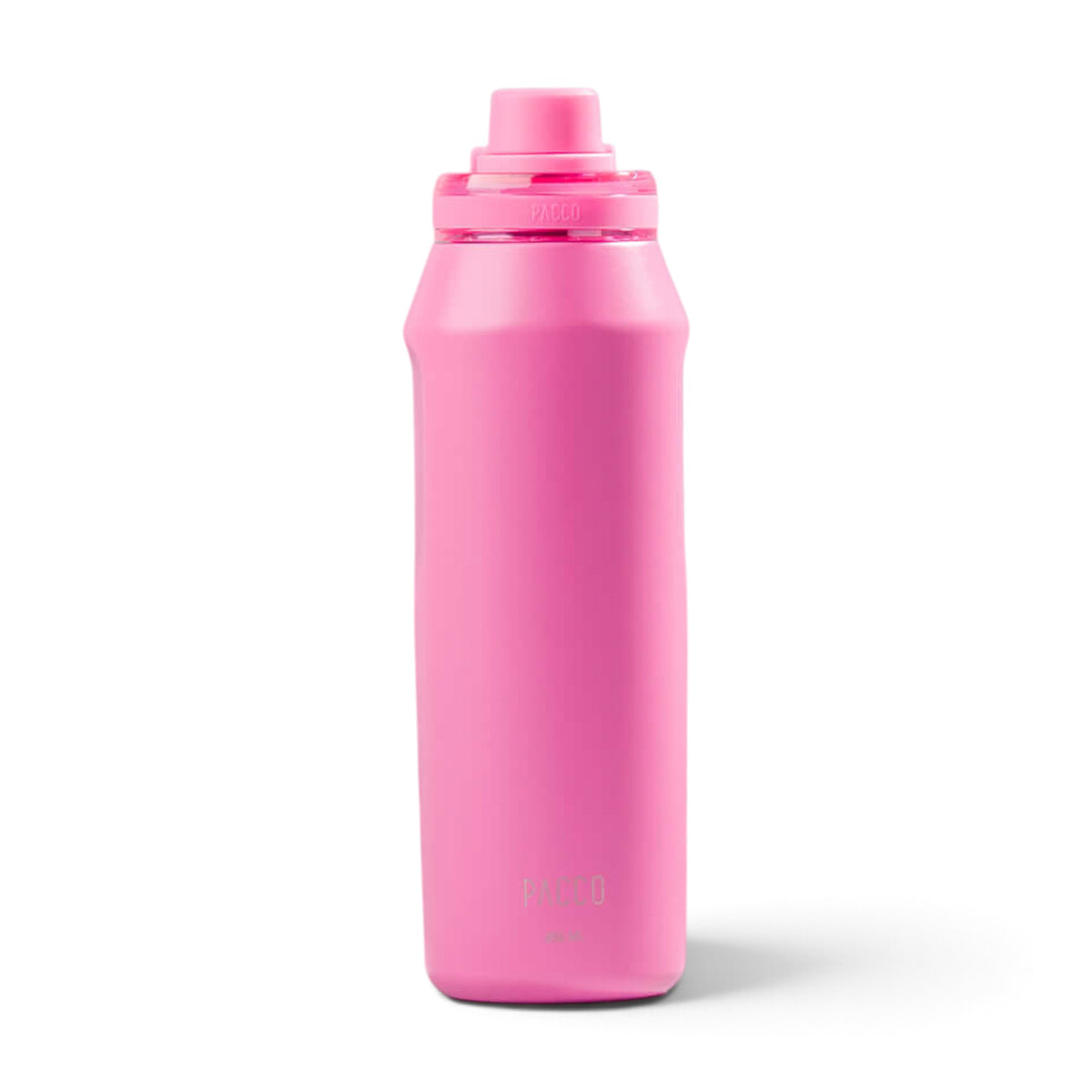 Garrafa Térmica PACCO Vyta 950ml em aço inox rosa, sofisticada e resistente, ideal para manter líquidos frios por 24h e quentes por 12h.