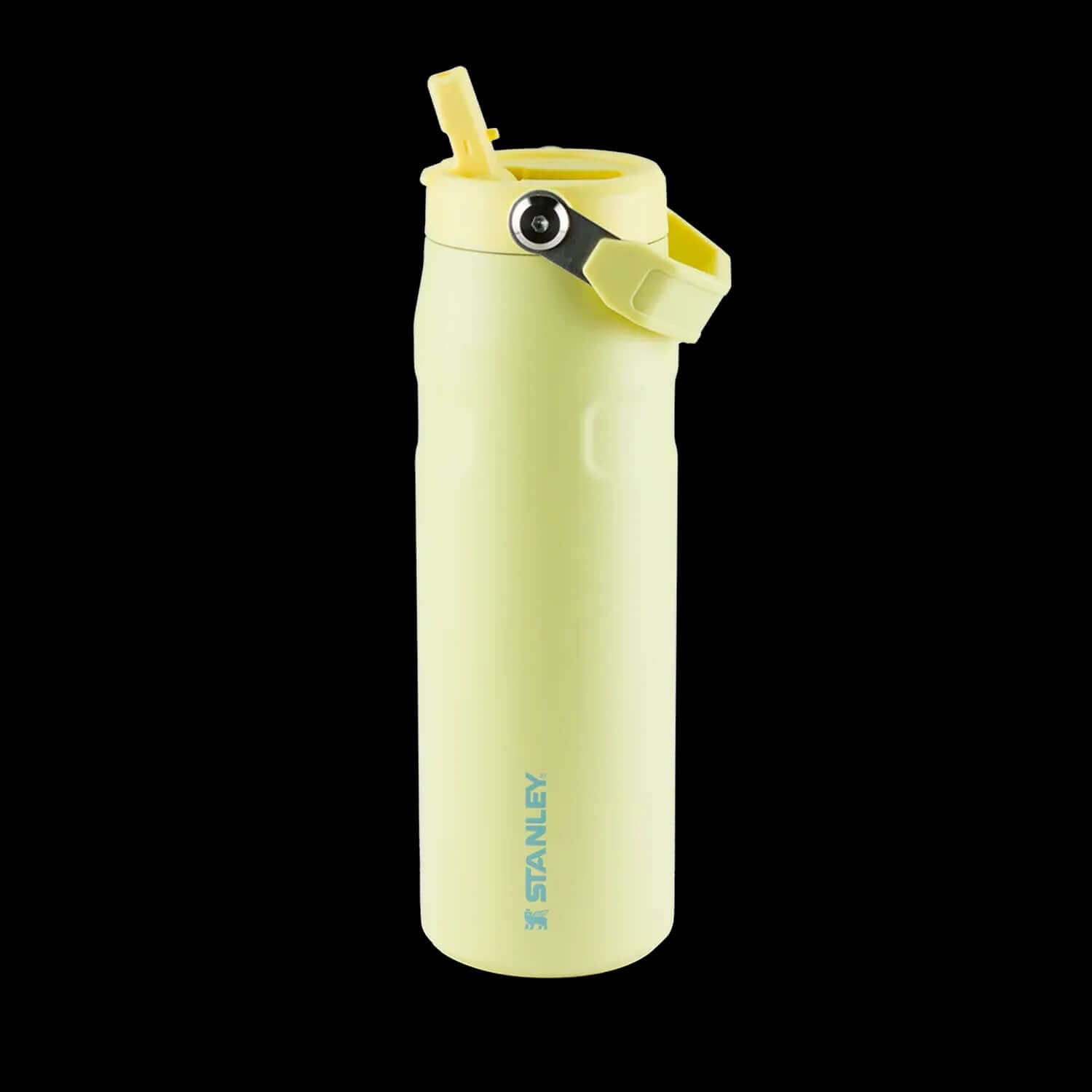 Garrafa Térmica Aerolight Flip Straw Stanley 710ml em amarelo com tecnologia de isolamento a vácuo, ideal para bebidas geladas ou quentes.
