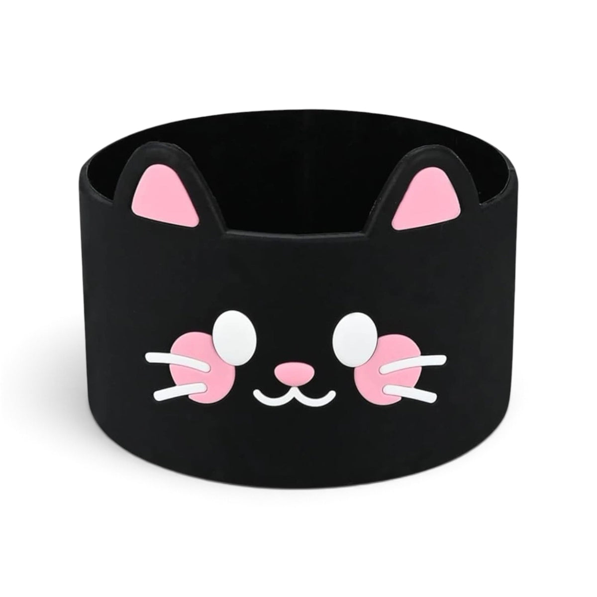 Capa de Silicone Médio - Variados 3D com design de gato, ideal para copos Quencher e garrafas de 350 ml a 750 ml, protege e prolonga durabilidade.