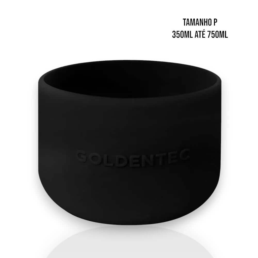 Capa de Silicone Goldentec P para garrafas térmicas 350ml a 750ml, proteção contra impactos e arranhões. Tamanho flexível.