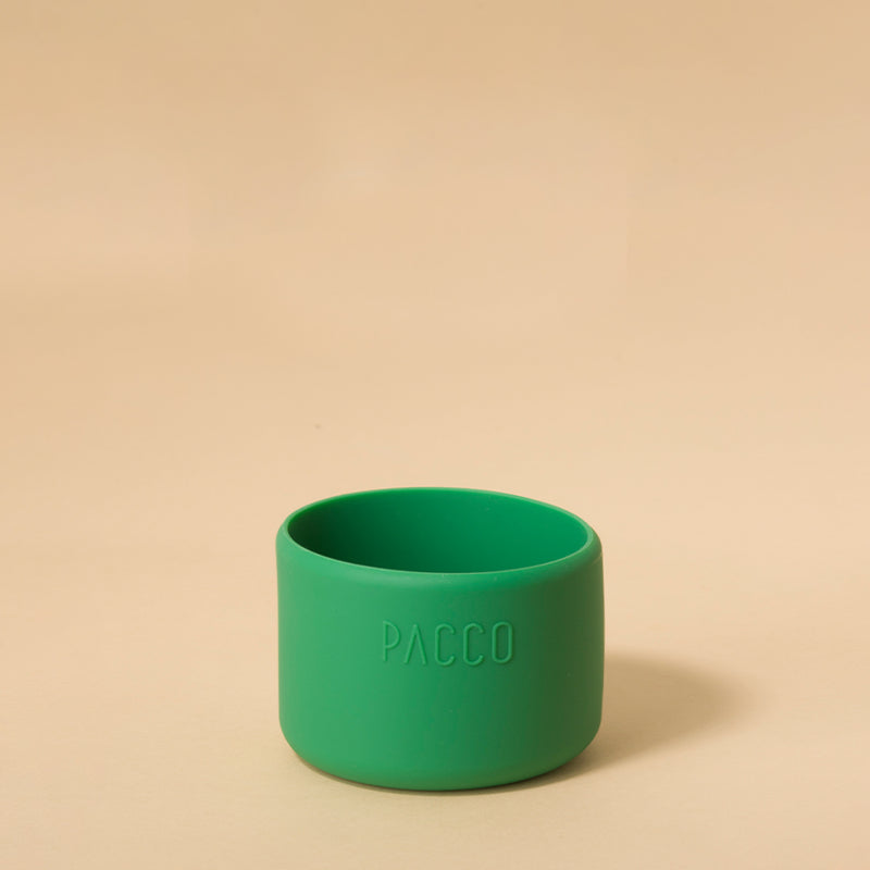Capa de Silicone PACCO Hydra Base PEQUENO verde para garrafa, proteção e estilo com silicone premium sustentável.