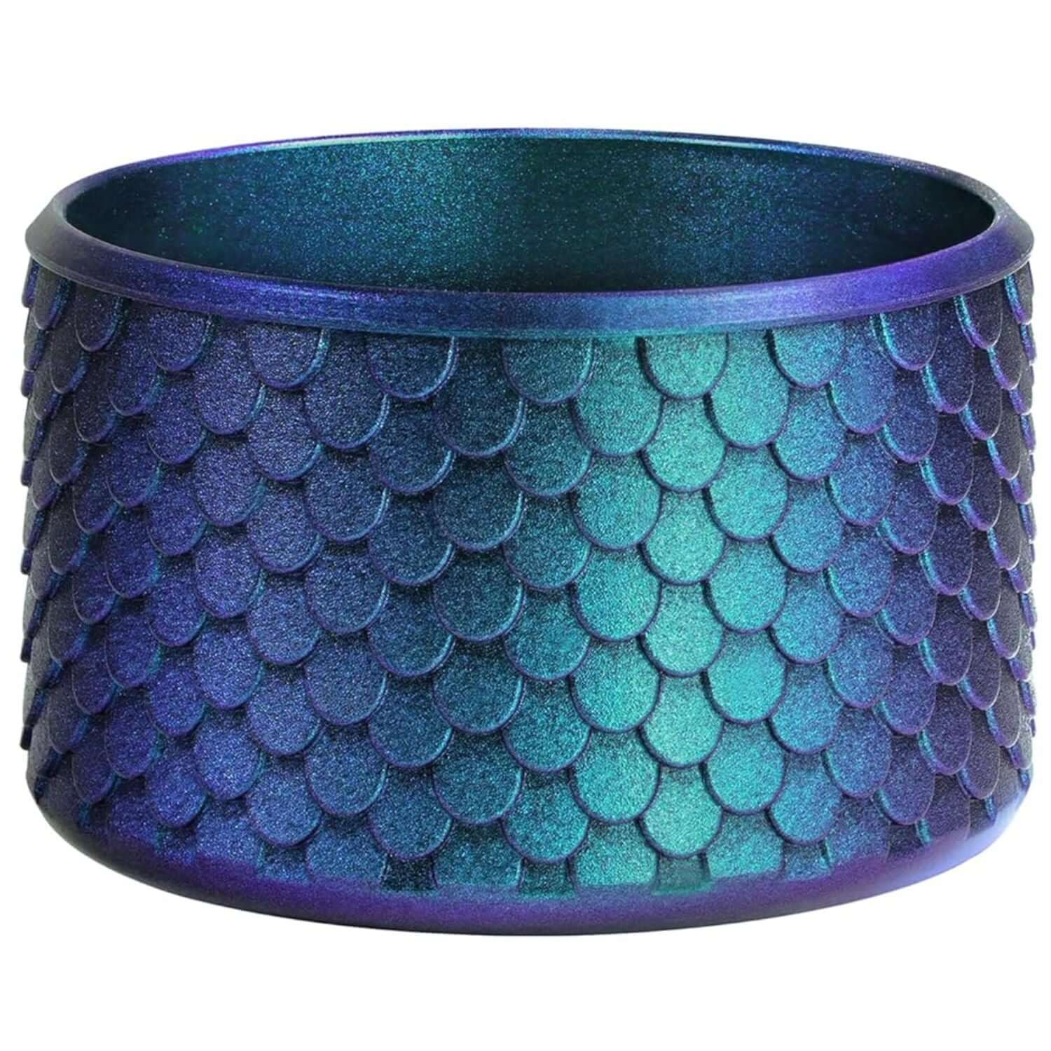 Capa de Silicone Sereia - Tamanho Original com efeito iridescente, ideal para proteção e charme de copos e garrafas.