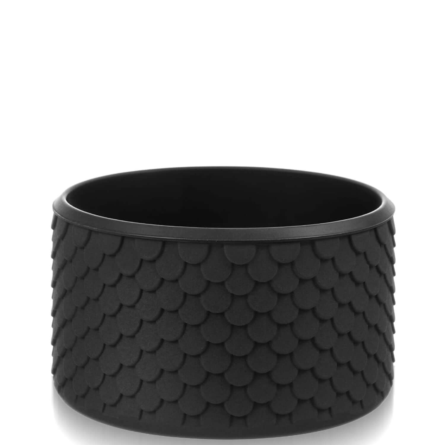 Capa de Silicone Sereia - Tamanho Original preta com textura de escamas e acabamento iridescente mágica, ideal para proteção de copos.