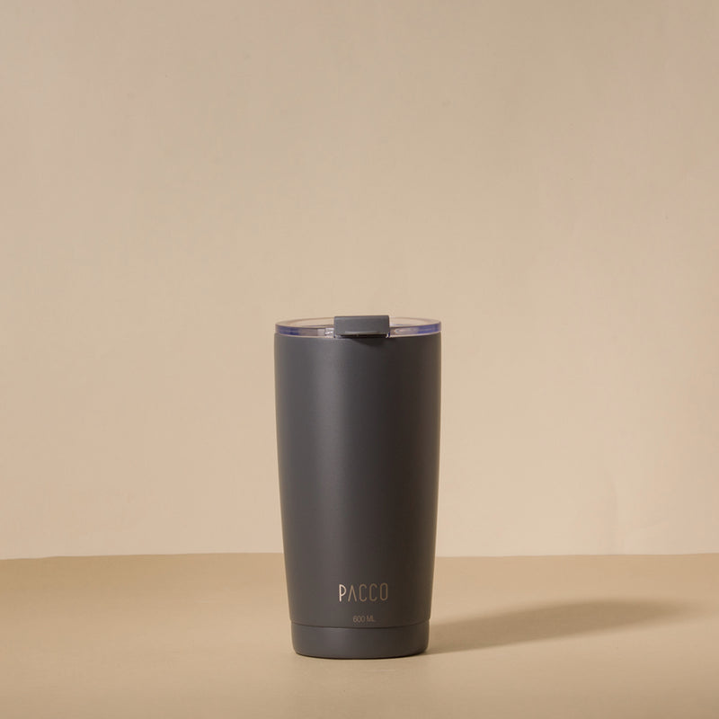 Copo Térmico PACCO ThermoCup 600ml com isolamento a vácuo, mantém bebidas frias ou quentes, design moderno e durável, ideal para o dia a dia.