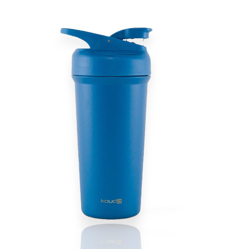 Coqueteleira Shaker Térmica Kouda Fox - 750ml azul, em inox 18/8, mantém bebida gelada, com tampa 100% vedada e livre de BPA.
