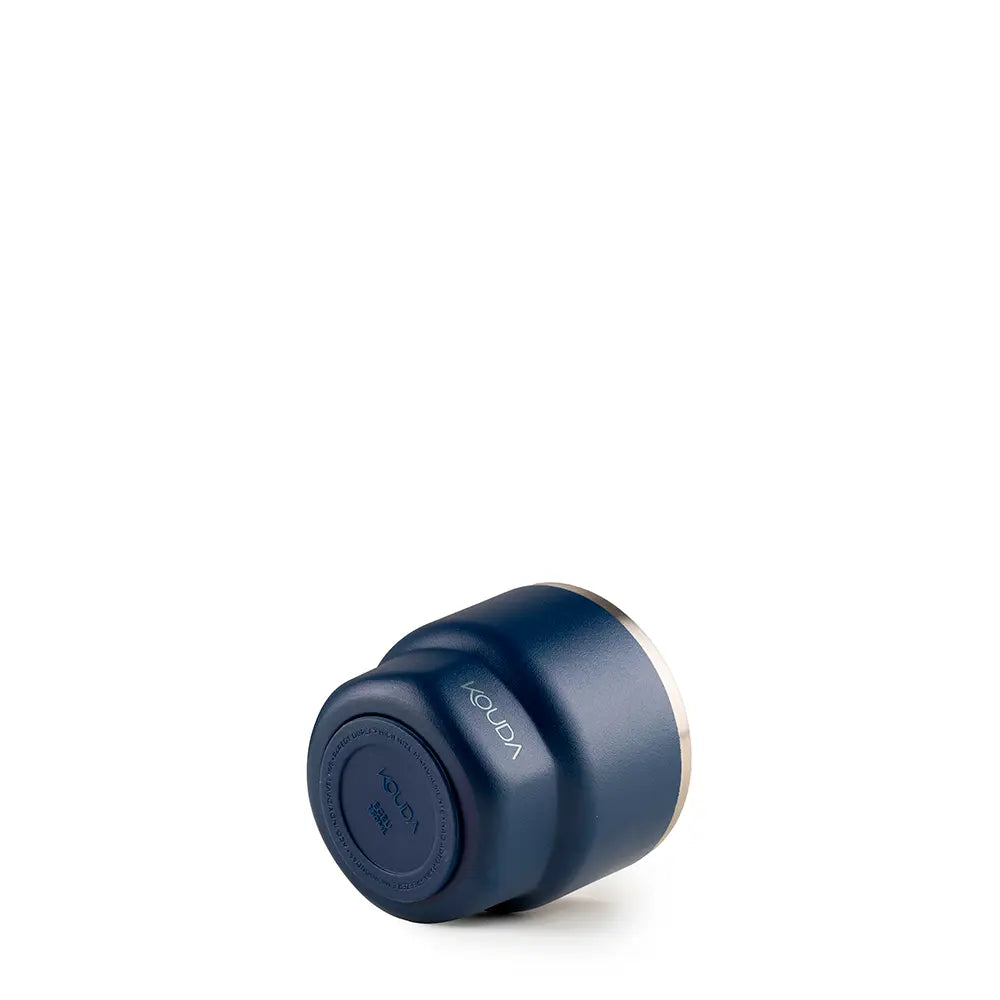 Copo Térmico Kouda Egeu 150ml em azul ideal para espresso e café curto, conservação térmica superior.