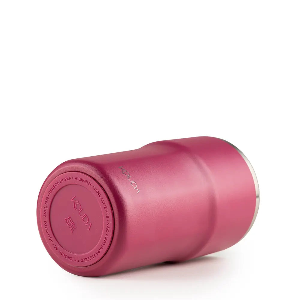 Copo Térmico Kouda Egeu 430ml rosa em design moderno para bebidas quentes ou frias.