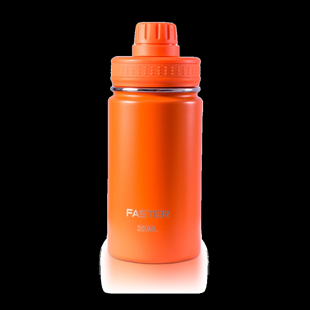 Garrafa Térmica Faster - 350ml laranja para manter bebidas quentes ou frias, ideal para hidratação diária e prática em qualquer lugar.