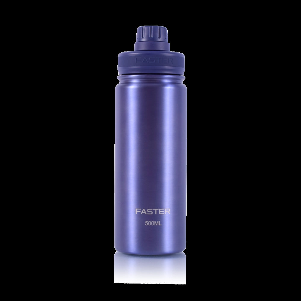 Garrafa Térmica Faster - 500ml azul, design moderno, ideal para transporte e uso sustentável, garante bebidas quentes ou frias.