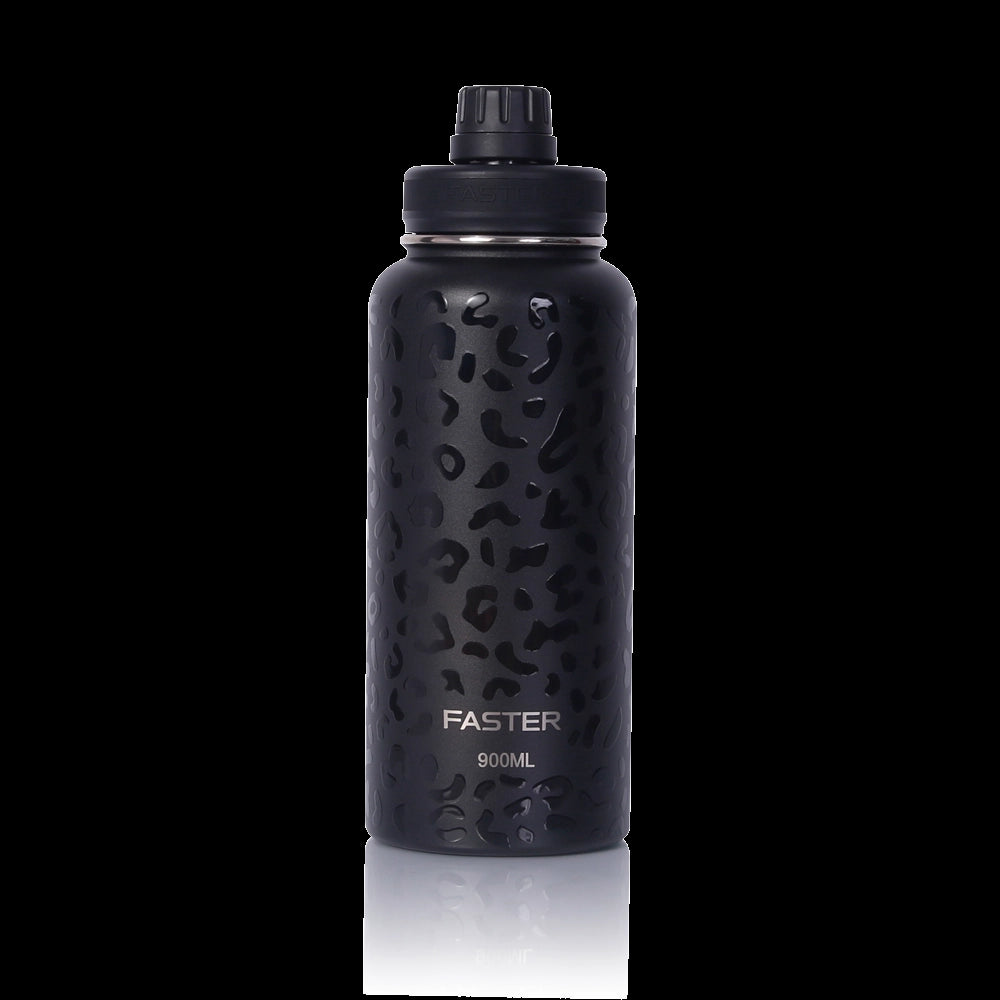 Garrafa Térmica Faster - 900ml em aço inoxidável, design leve e compacto para bebidas quentes por 12h e frias por 24h.