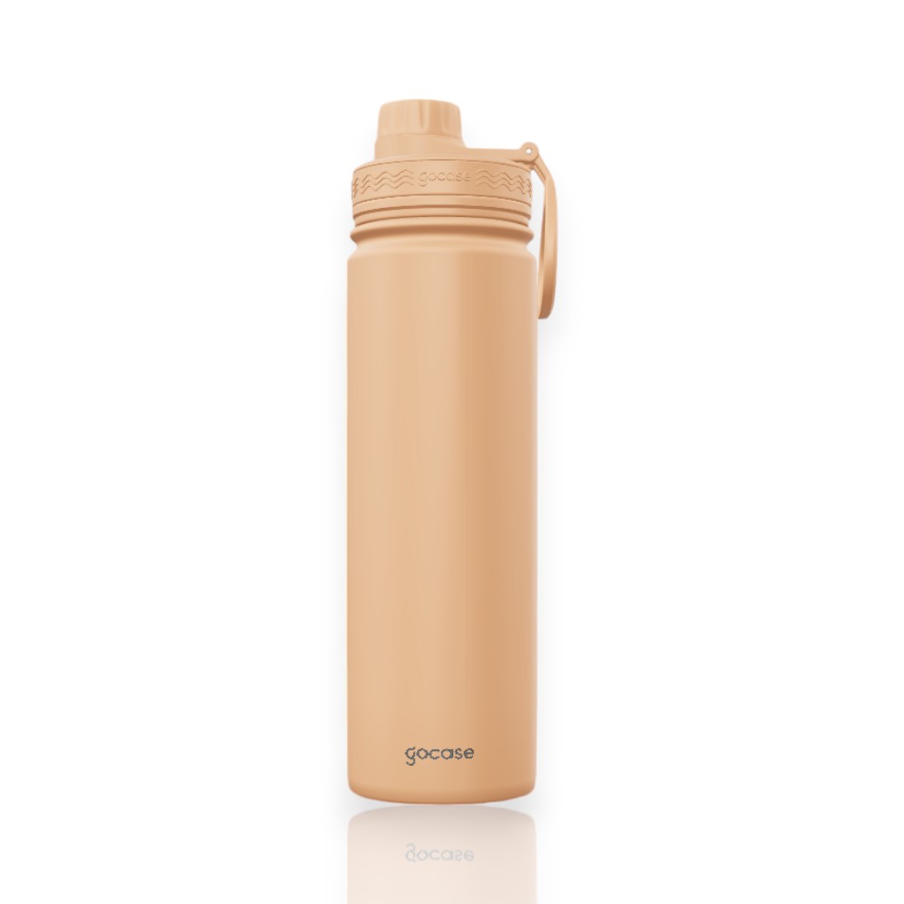Garrafa Térmica Gocase Fresh - 650ml em aço inoxidável com alça e tampa rosqueável para bebidas quentes e frias. Design funcional.