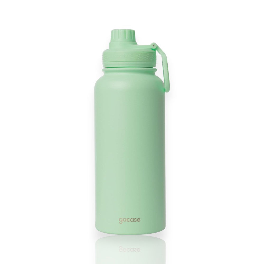 Garrafa Térmica Gocase Fresh - 950ml verde menta, aço inoxidável, ideal para bebidas quentes e frias. Livre de BPA.