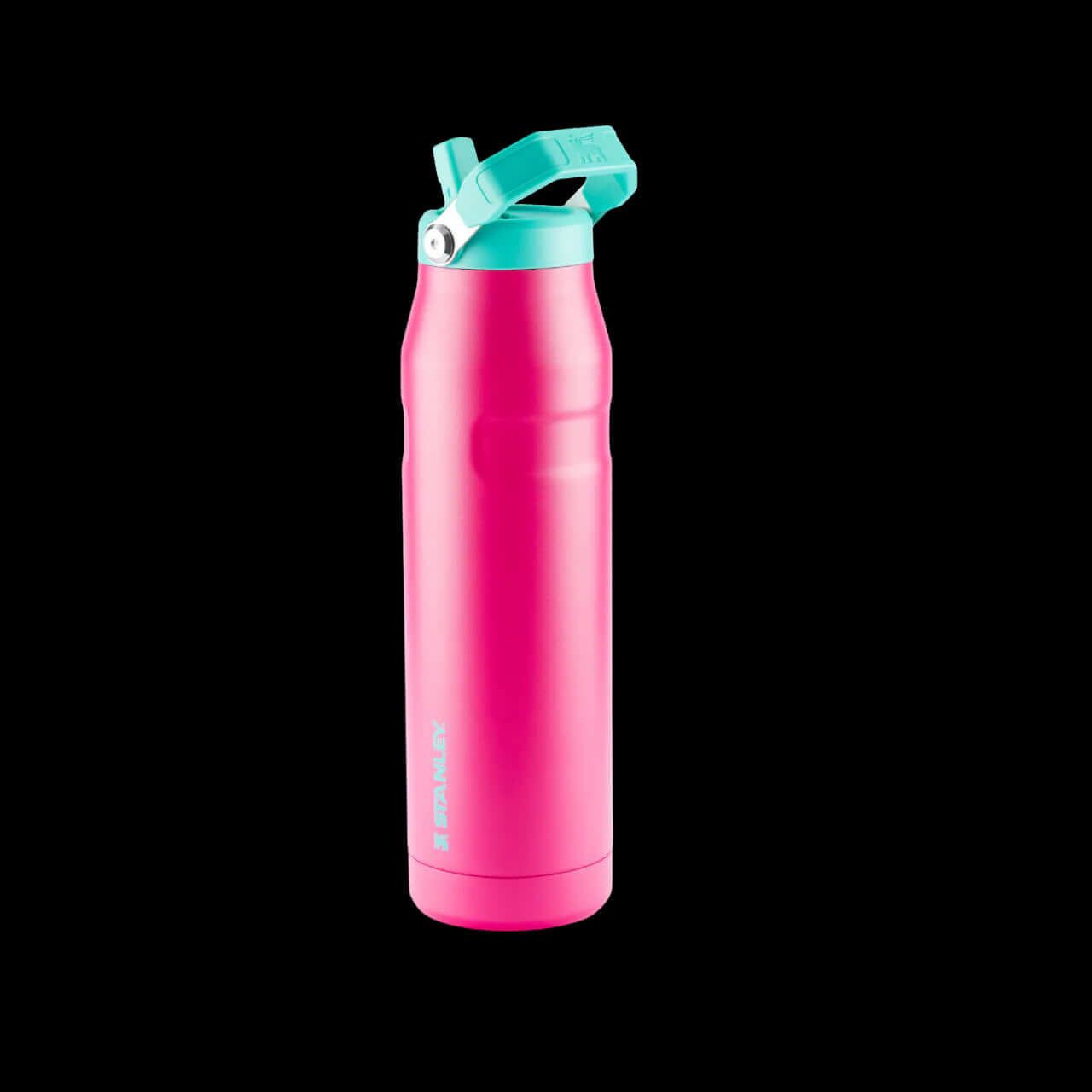Garrafa Térmica Stanley Aerolight™ Flip Straw - 1,1L rosa, dobrável, com capacidade de manter bebidas frias por até 48 horas.