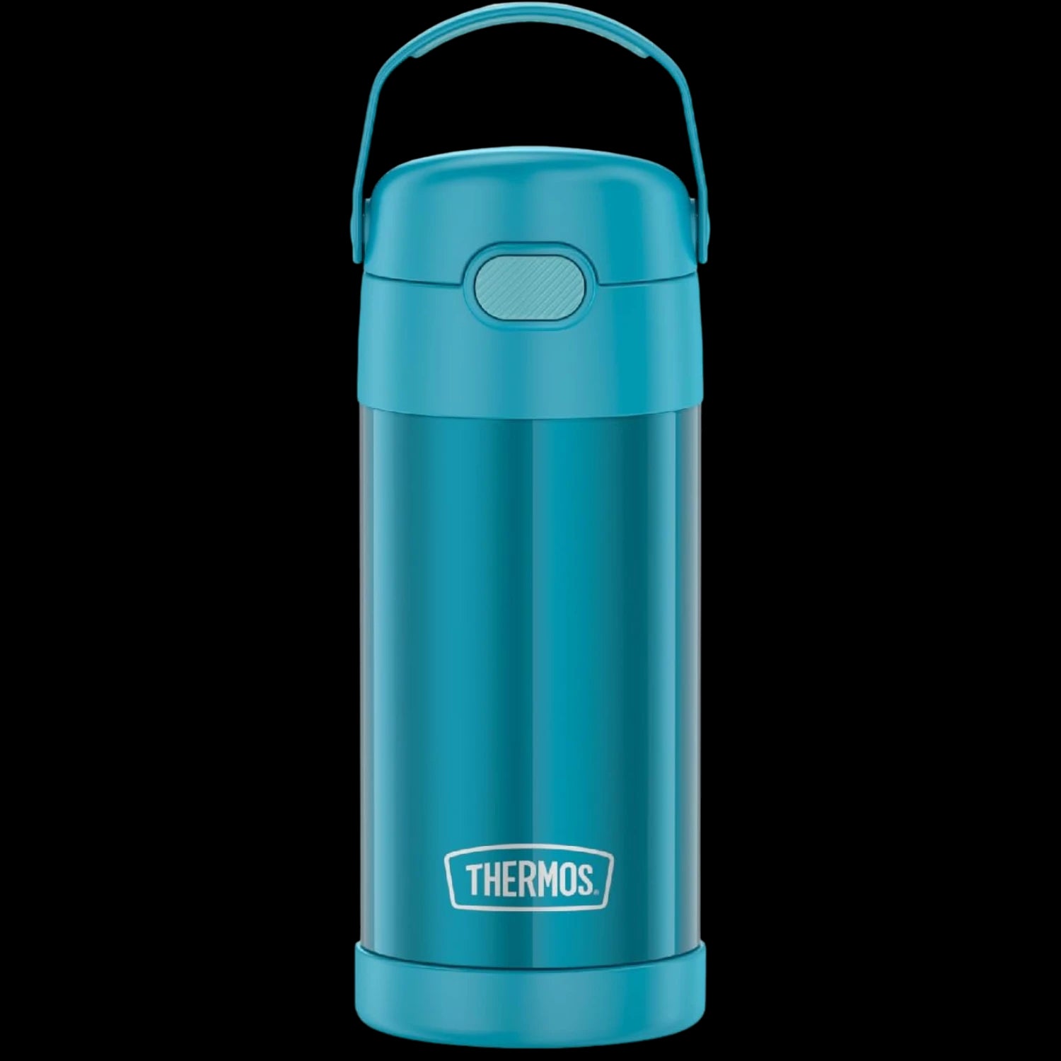 Garrafa Térmica Funtainer Thermos - 355ml azul para crianças, isolamento a vácuo, mantém bebidas frias por 12 horas sem suor.