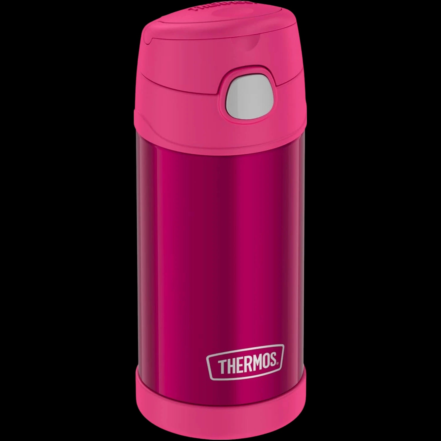 Garrafa Térmica Funtainer Thermos - 355ml rosa para crianças, aço inoxidável, mantém bebidas frias por 12h, sem vazamentos.