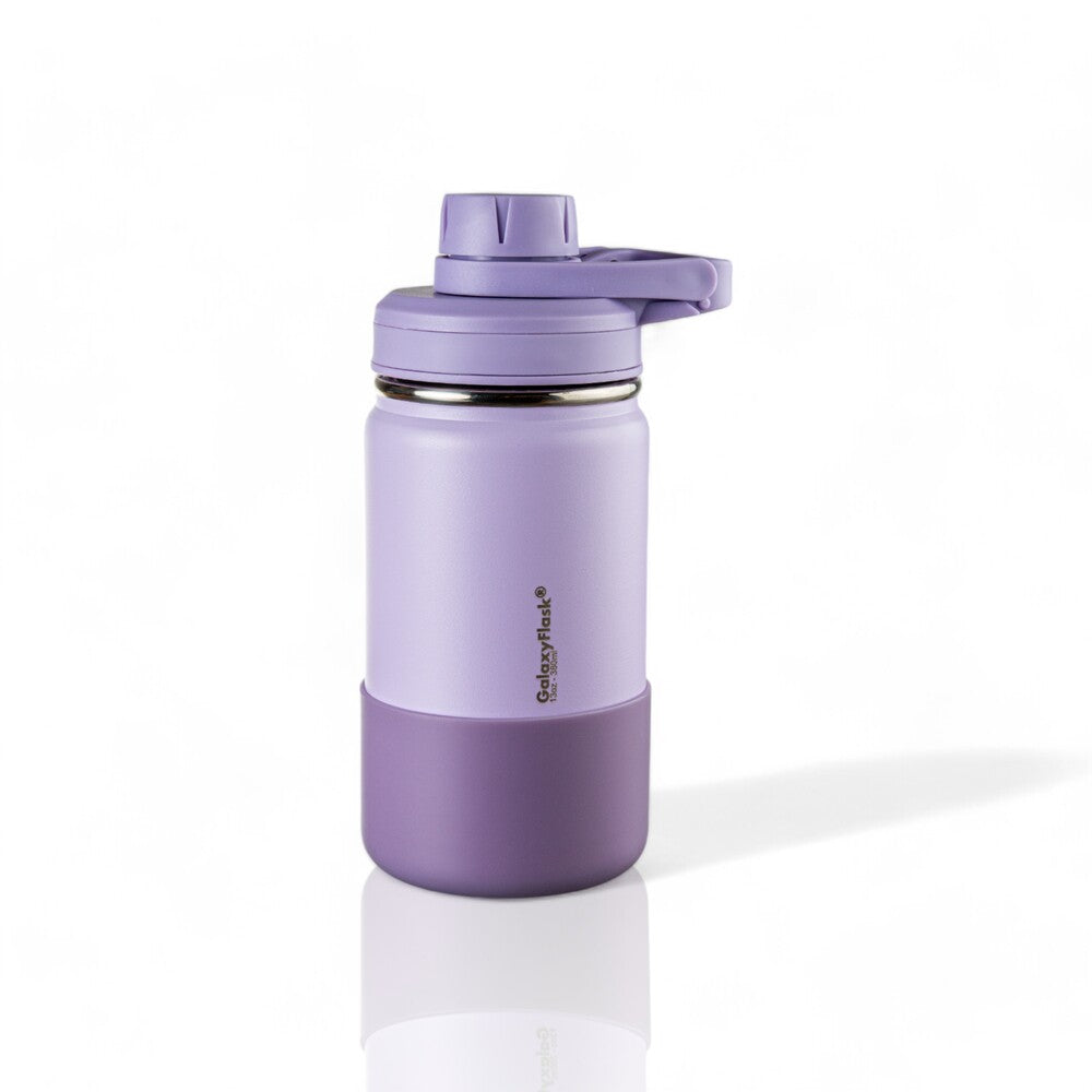 Garrafa Térmica GalaxyFlask® - 380ml em aço inoxidável, ideal para bebidas quentes e frias, design robusto e durável.