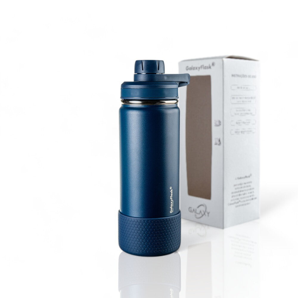 Garrafa Térmica GalaxyFlask® 532 - Alça Fixa com estrutura resistente e tampa inovadora, mantém bebidas quentes por 12h, geladas 24h.