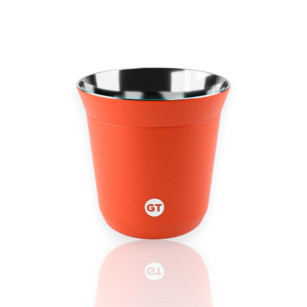 Copo Térmico Goldentec Espresso 80ml com revestimento Powder Coating, ideal para bebidas quentes, livre de BPA, 80ml, frente.