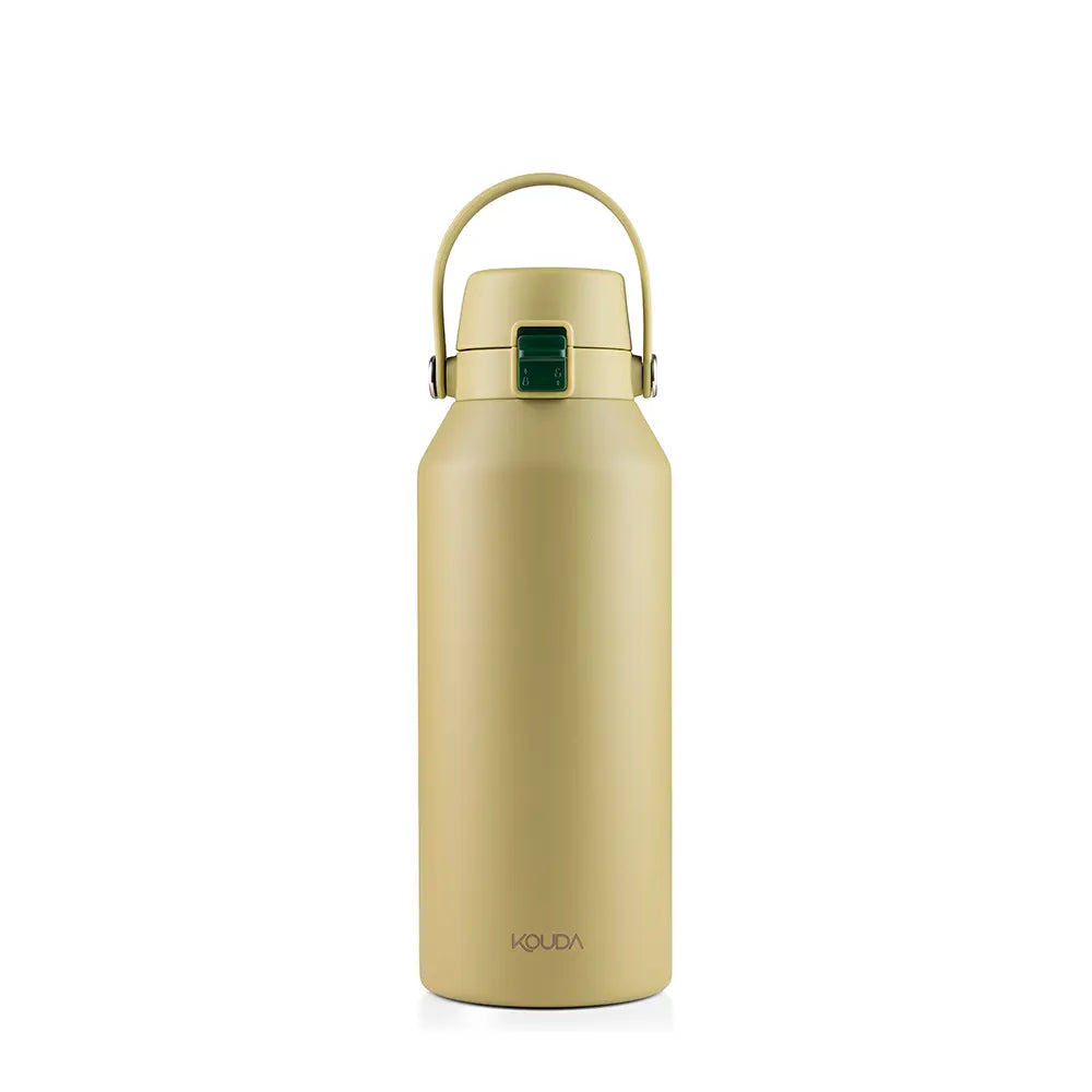 Garrafa Térmica Kouda Vega – 1000ml em cor amarela, ideal para hidratação diária com durabilidade.