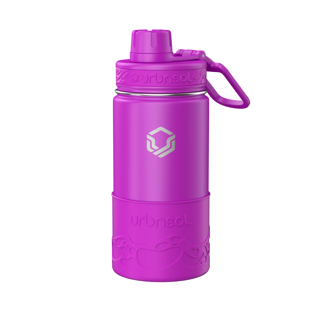 Garrafa Térmica Urbnsol Tradicional - 414ml rosa para crianças, mantém líquidos quentes por 6h e frios por 12h, prática e segura.