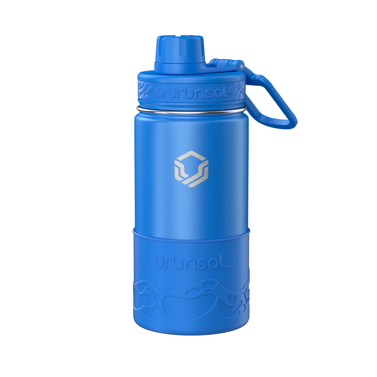 Garrafa Térmica Urbnsol Tradicional - 414ml azul para crianças, mantém bebidas frias até 12h, com gelo até 24h, prática para escola.