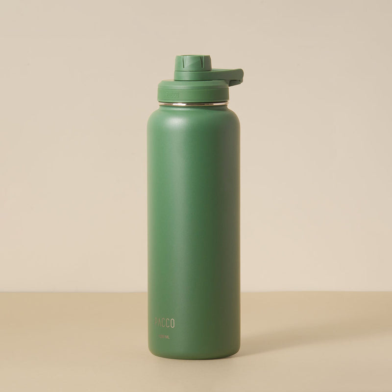 Garrafa Térmica PACCO Hydrav2 1200ml verde, alta performance térmica, design moderno e durável, ideal para diversas situações.