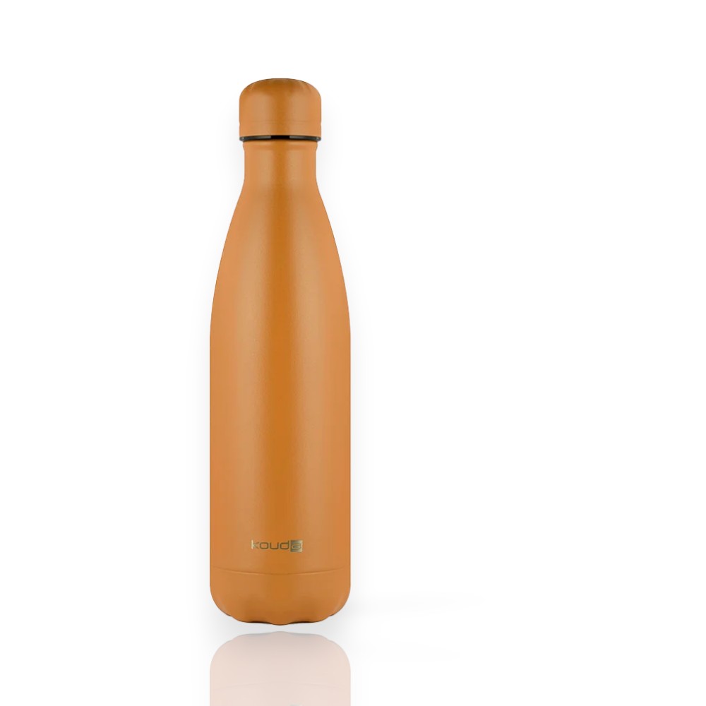 Garrafa Térmica Kouda Grey - 500ml em aço inoxidável 18/8 com isolamento a vácuo para máxima retenção de temperatura.