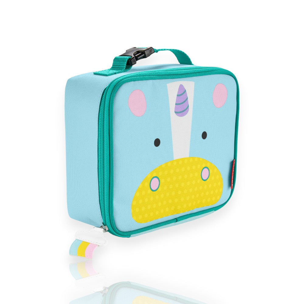 Lancheira Térmica Infantil Clássica Skip Hop com design de unicórnio, ideal para crianças a partir de 3 anos.