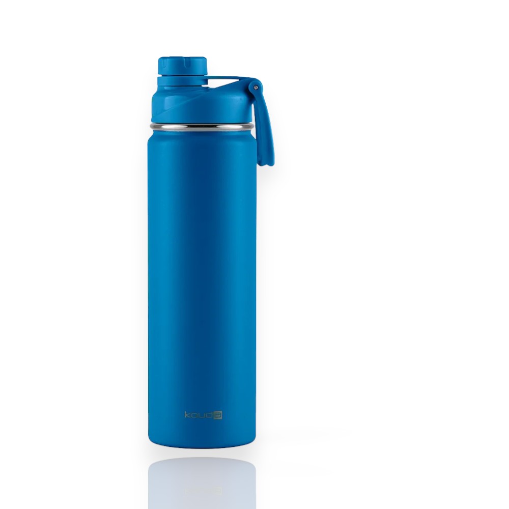 Garrafa Térmica Kouda Ladakh – 660ml azul com isolamento a vácuo e tampa esportiva, ideal para manter a temperatura das bebidas.