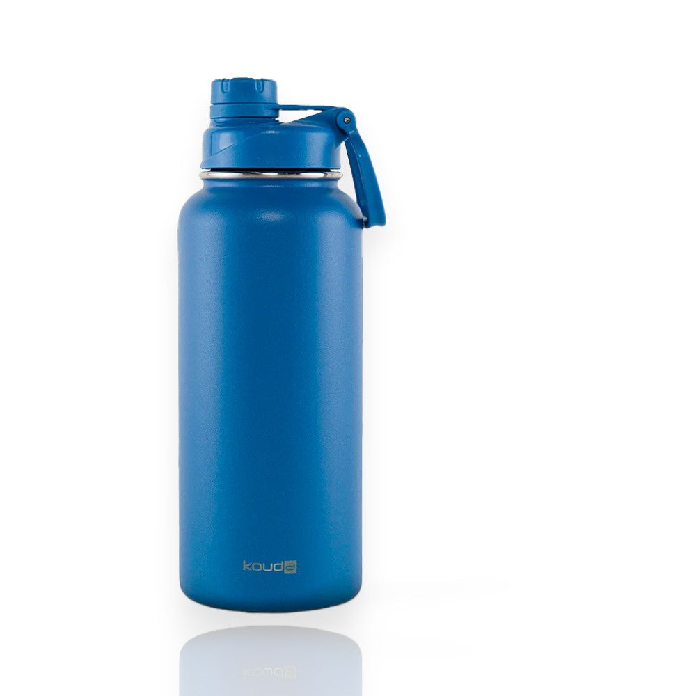 Garrafa Térmica Kouda Ladakh – 960ml em aço inoxidável azul com alça, resistência à oxidação e isenção de BPA.