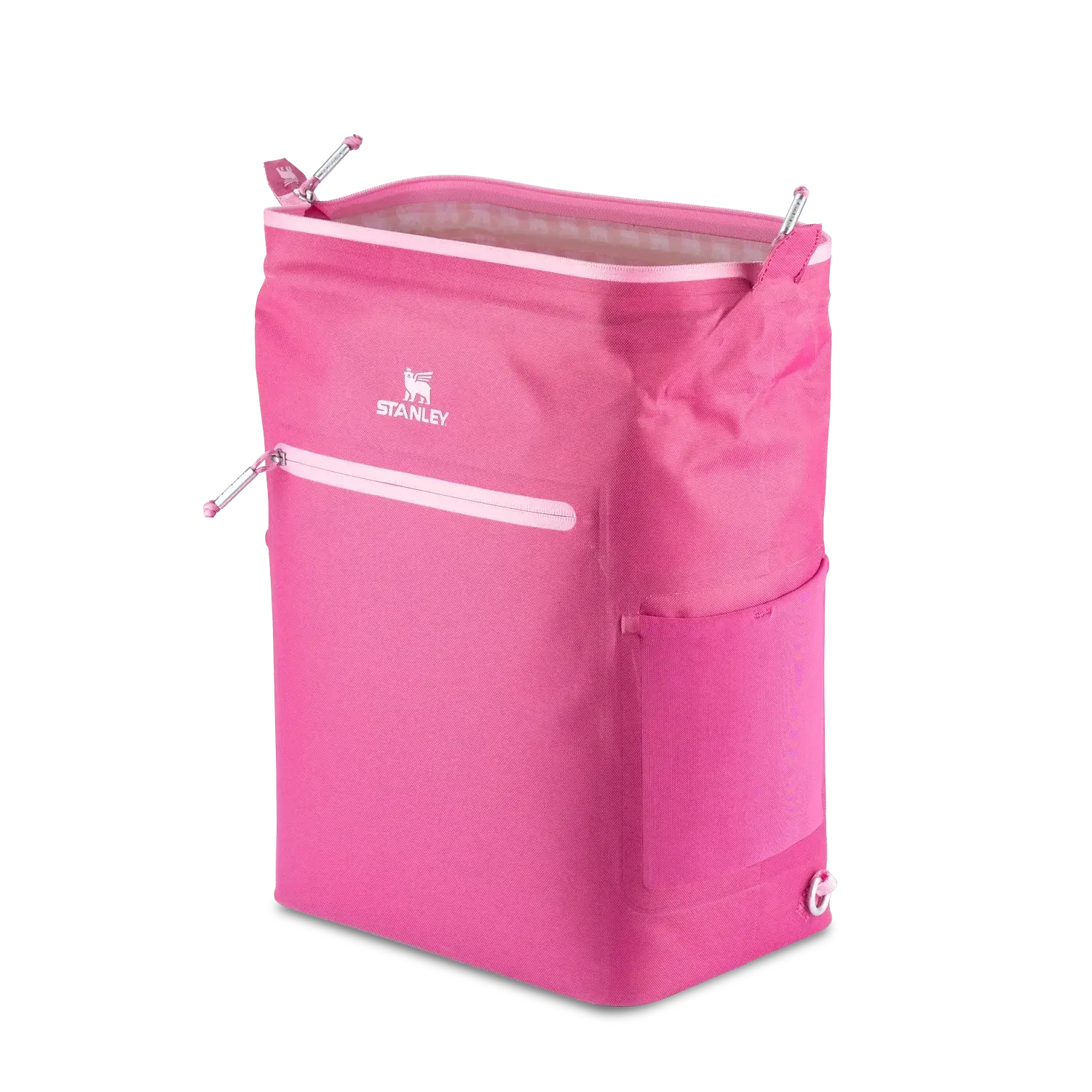 Mochila Térmica Madeleine Stanley | 14L rosa com capacidade térmica para alimentos e bebidas, ideal para viagens e atividades ao ar livre.