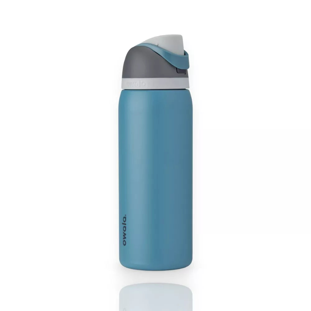 Garrafa Térmica Owala FreeSip 946 ml (32 oz) Blue Oasis, vista frontal com tampa fechada