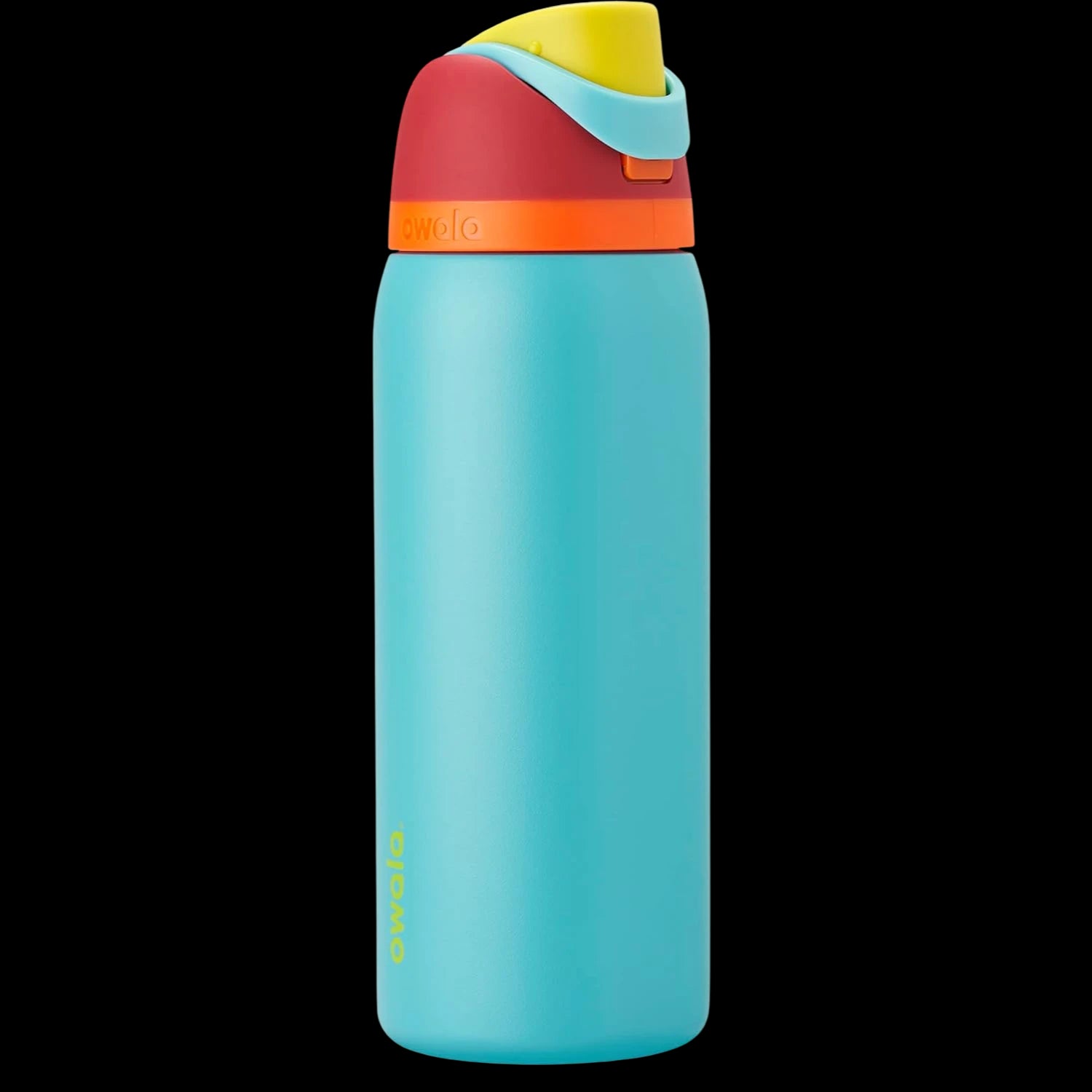 Garrafa Térmica Owala FreeSip - 946ml | 32oz azul com tampa colorida, isolamento triplo e canudo embutido. Praticidade e vedação confiável.