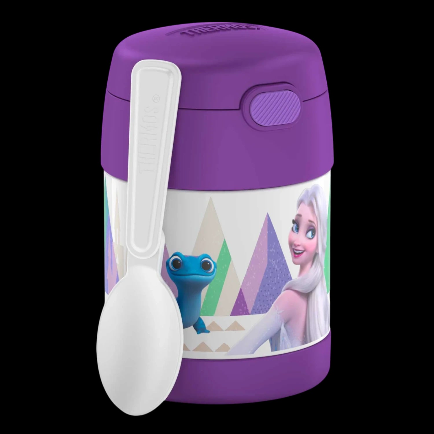 Pote Térmico Thermos ® 283g Funtainer infantil roxo com colher embutida, design colorido, mantém alimentos quentes por 5h e frios por 7h.