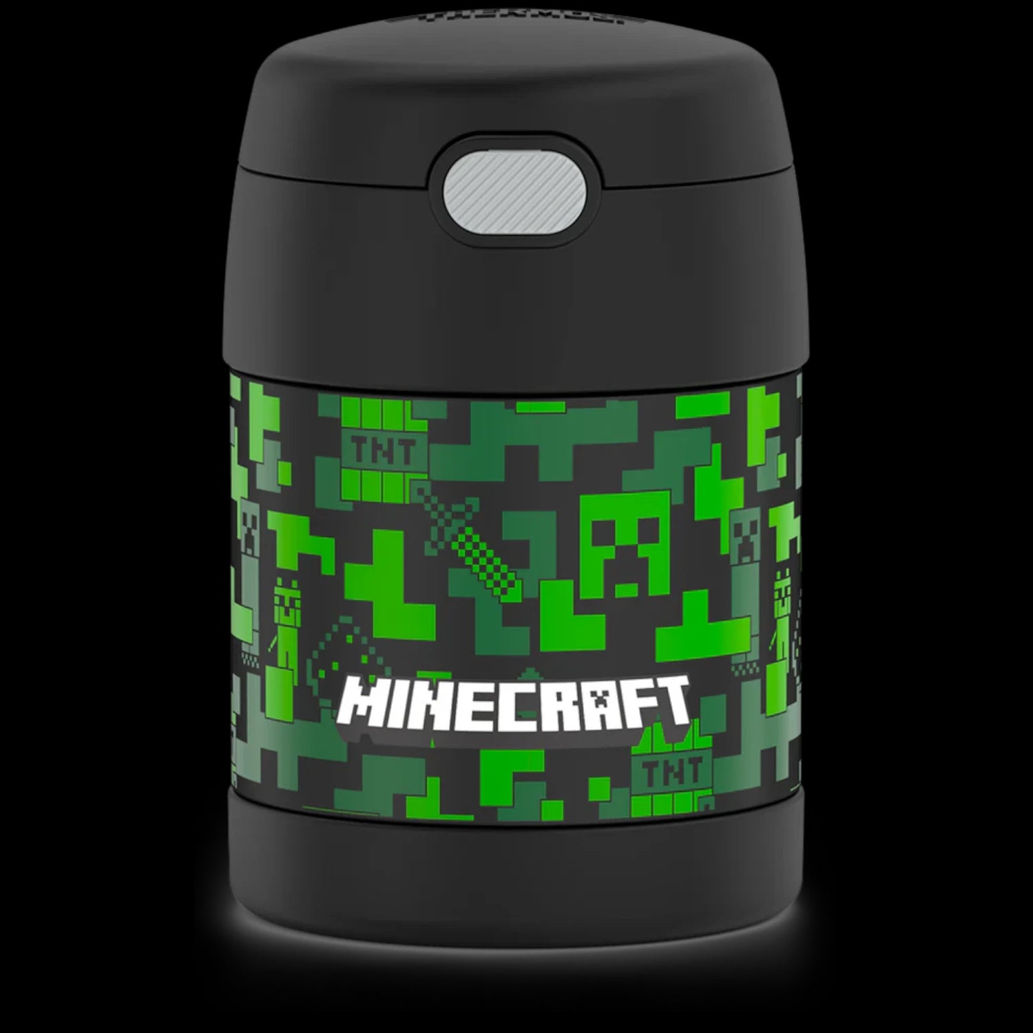 Pote Térmico Thermos ® 283g Funtainer com estampa Minecraft, ideal para manter alimentos na temperatura ideal para crianças.