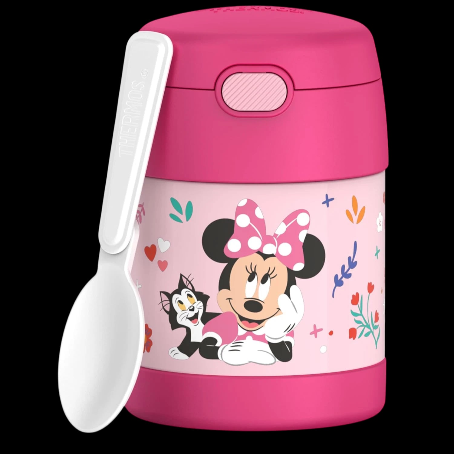 Pote Térmico Thermos ® 283g Funtainer infantil com colher embutida e design colorido, ideal para manter refeições frescas ou quentes.