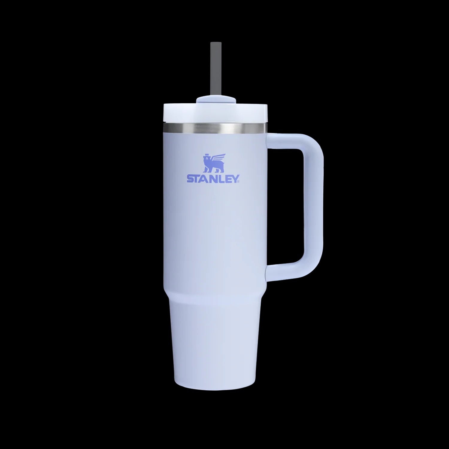 Copo Quencher Stanley 887ml com alça ergonômica e isolamento térmico a vácuo, mantendo bebidas geladas por até 40 horas.