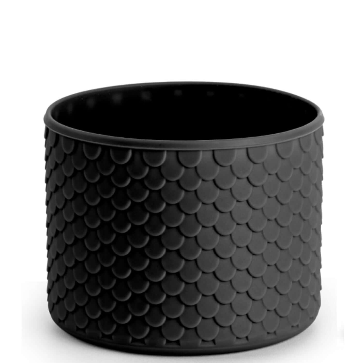 Capa de Silicone Sereia Médio - ( Owala Version ) preta com textura de escamas para proteção de garrafas térmicas.