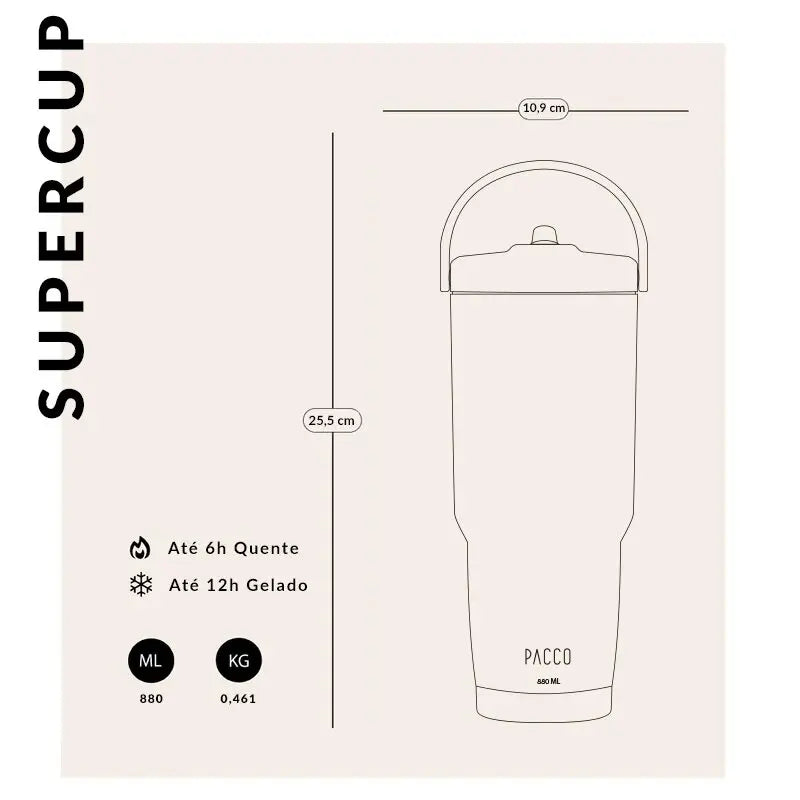 Copo Térmico SuperCup 880ml PACCO