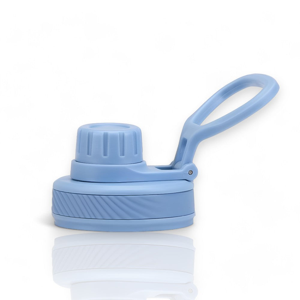Tampa de alça flexível - Spout lid azul clara, compatível com garrafas térmicas 350ml a 1.200ml, ideal para uso prático e higiênico.