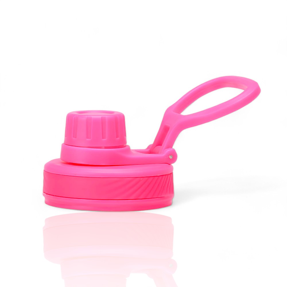 Tampa de alça flexível - Spout lid rosa, compatível com garrafas térmicas de 350ml a 1.200ml, abertura fácil e prática para uso diário.